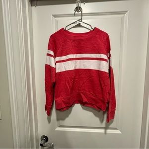 J crew red boat neck sweatshirt size medium
